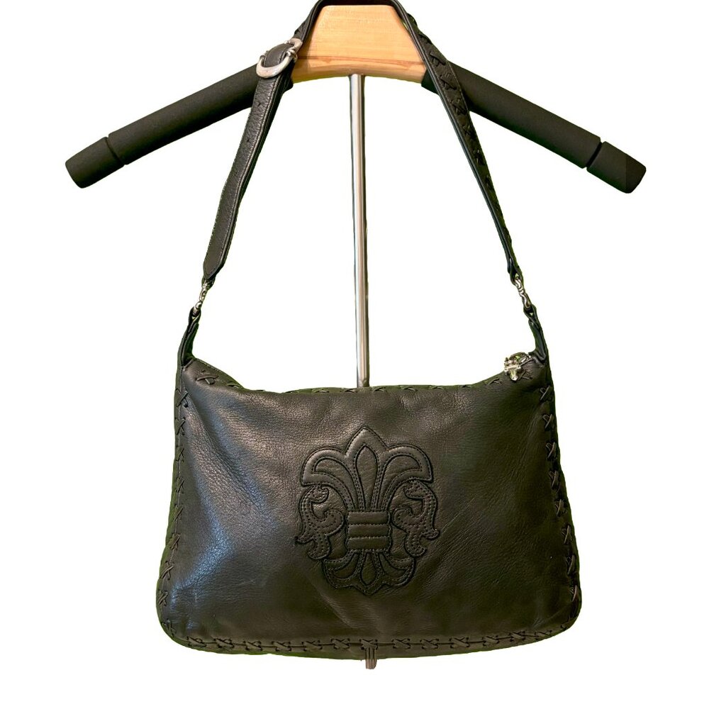 Chrome Hearts Vintage Black Leather Shoulder Bag (Used)